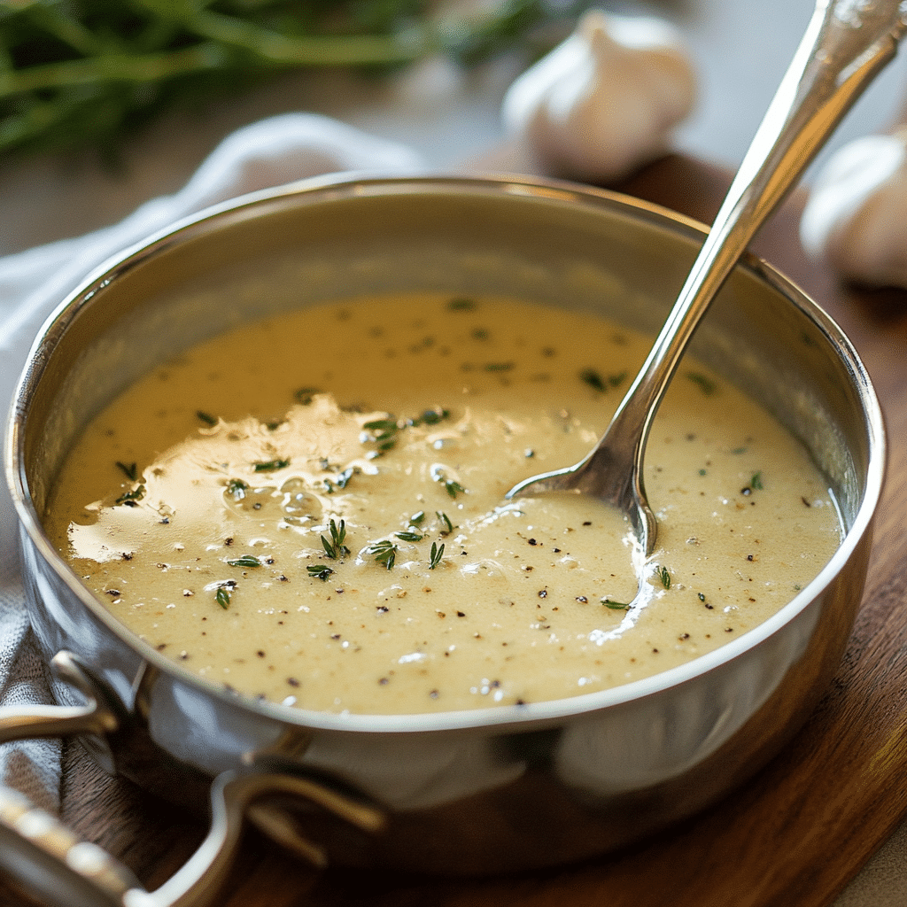 A pan with melted butter, salt, and black pepper as a hand squeezes fresh lemon juice into it.