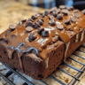 Moist chocolate banana bread with chocolate chips